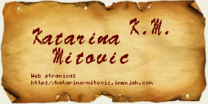 Katarina Mitović vizit kartica